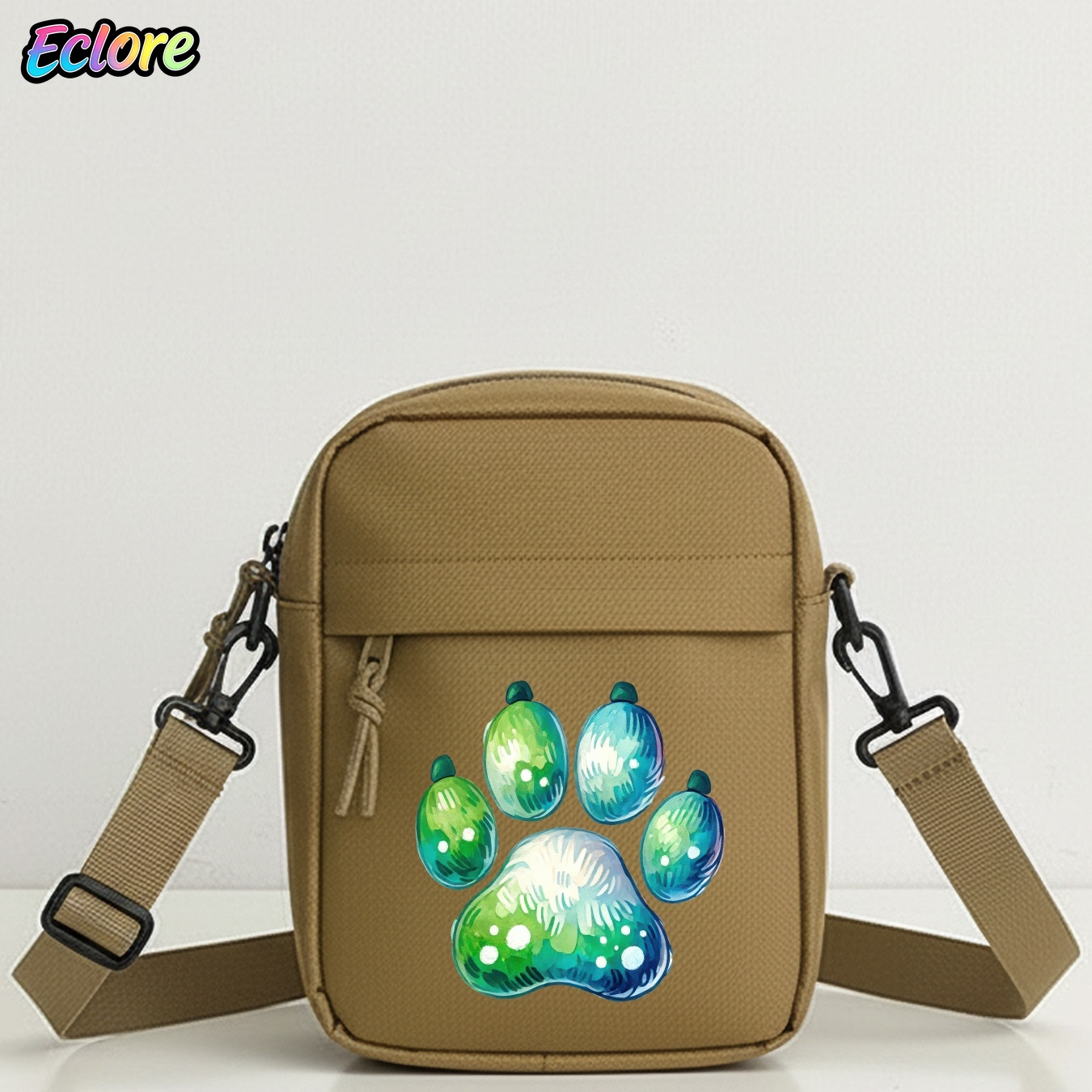 Cycling Commute Bag - 탈부착 가능한 스트랩이 있는 수채화 동물